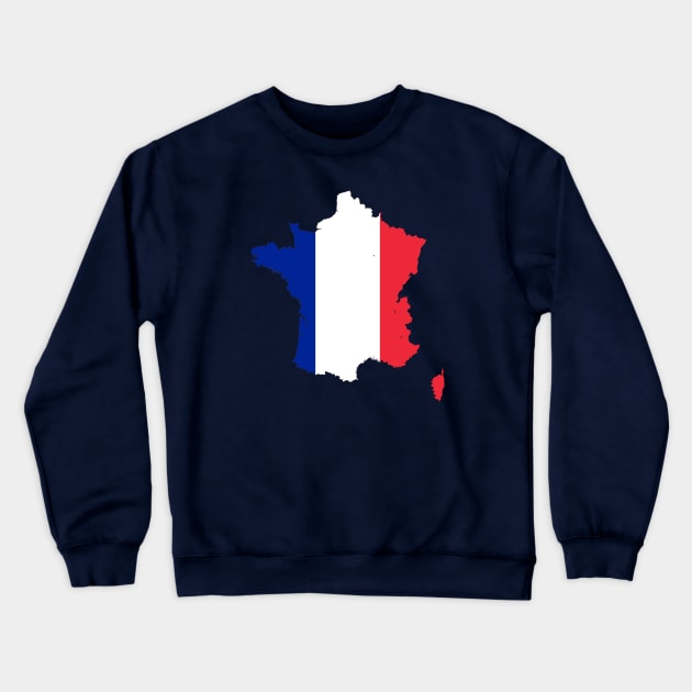 France Rugby Fan Drapeau Francais Flag Map Crewneck Sweatshirt by taiche